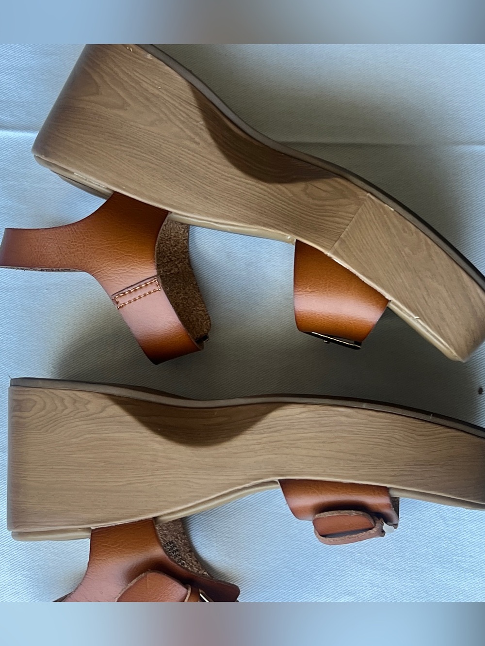 Women’s Brown Leather Platform Sandals with Buckle size 9 - Picture 6 of 6